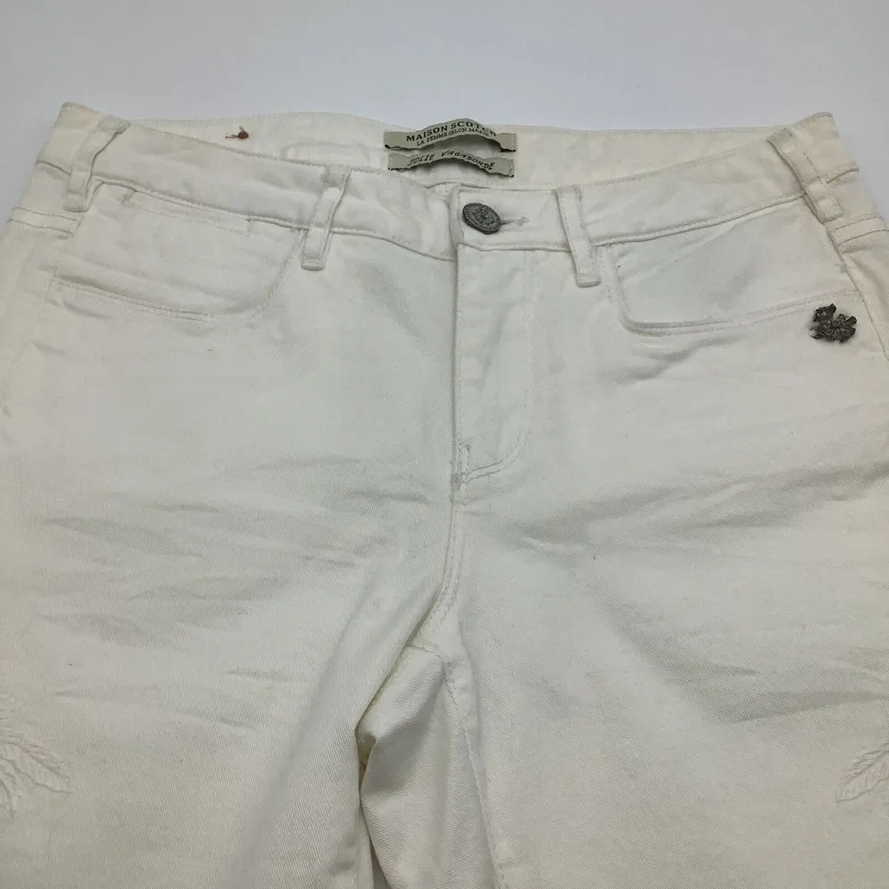 Maison Scotch Jolie Vagabonde Embroidered Jeans Size 27 x 30‎ (Actual 28 x 28)